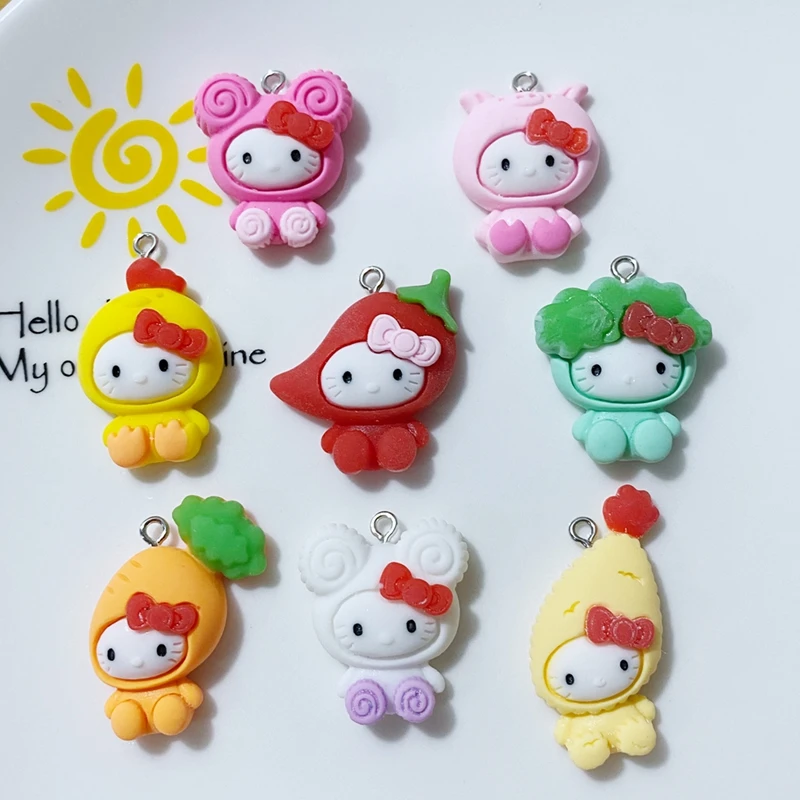 

8Pcs New Resin Cute Cartoon Cat/Sheep Series Pendants for Earrings Necklace Accessories DIY Jewelry Making Findings