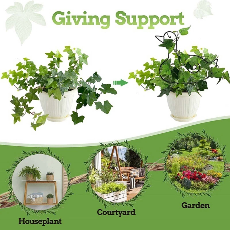 

4 Pieces Plant Climbing Rack Indoor Outdoor Potted Plants Holding Bracket Durable Garden Patio Yard Balcony Accessories