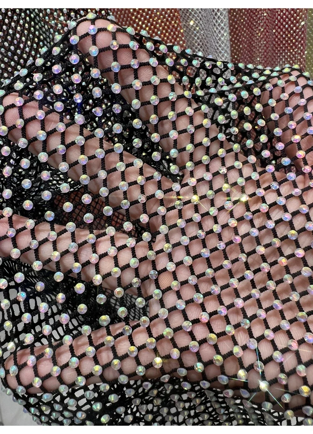 Клубные вечерние женские сексуальные выдолбленные AB цветные блестящие сетчатые