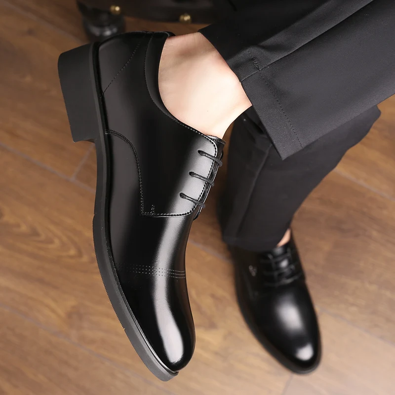 

Topvivi Men Heightening Shoe Men Summer Hollow Shoes Men Taller Elevator 6CM Invisible Insole For Men Heighten Increased Oxfords