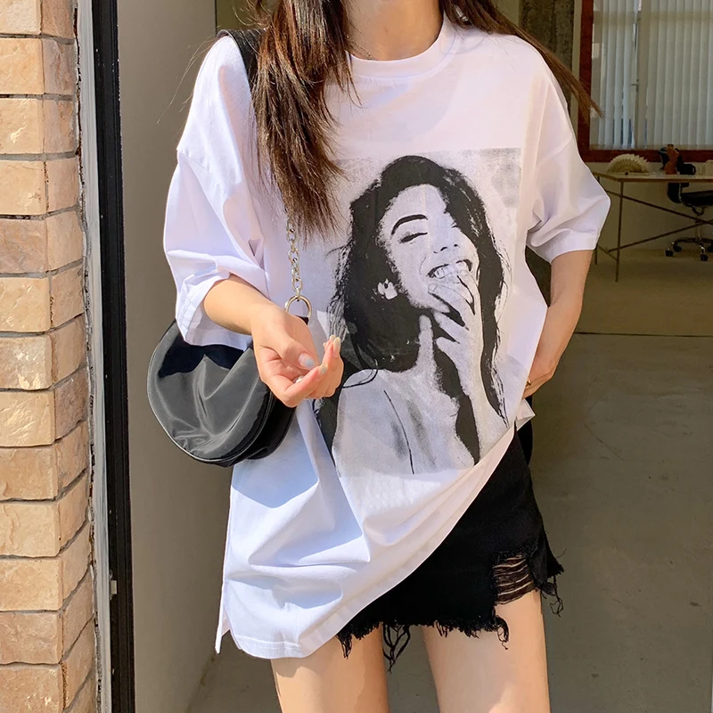 

Harajuku Ulzzang Aesthetics T-Shirts Women Hip Hop Girl Print Tees Fashion Summer Casual Short Sleeves Top