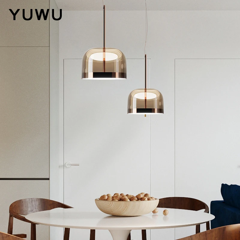 Simple postmodern creative glass restaurant chandelier art bedside bedroom sofa next to designer model room chandelier