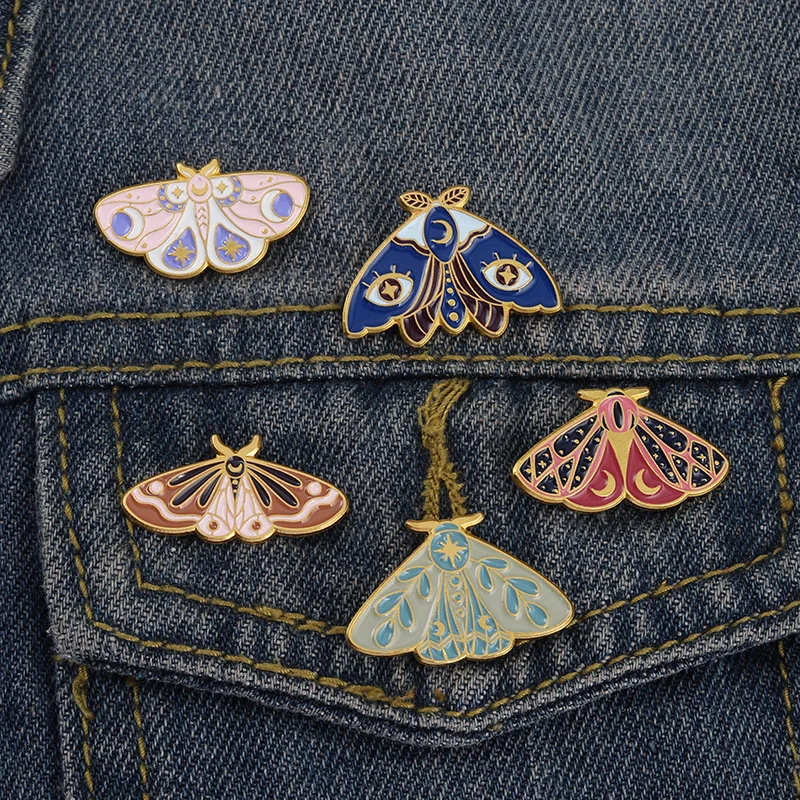 

2022 new hot selling insect series brooch creative drip oil butterfly moth shape paint badge