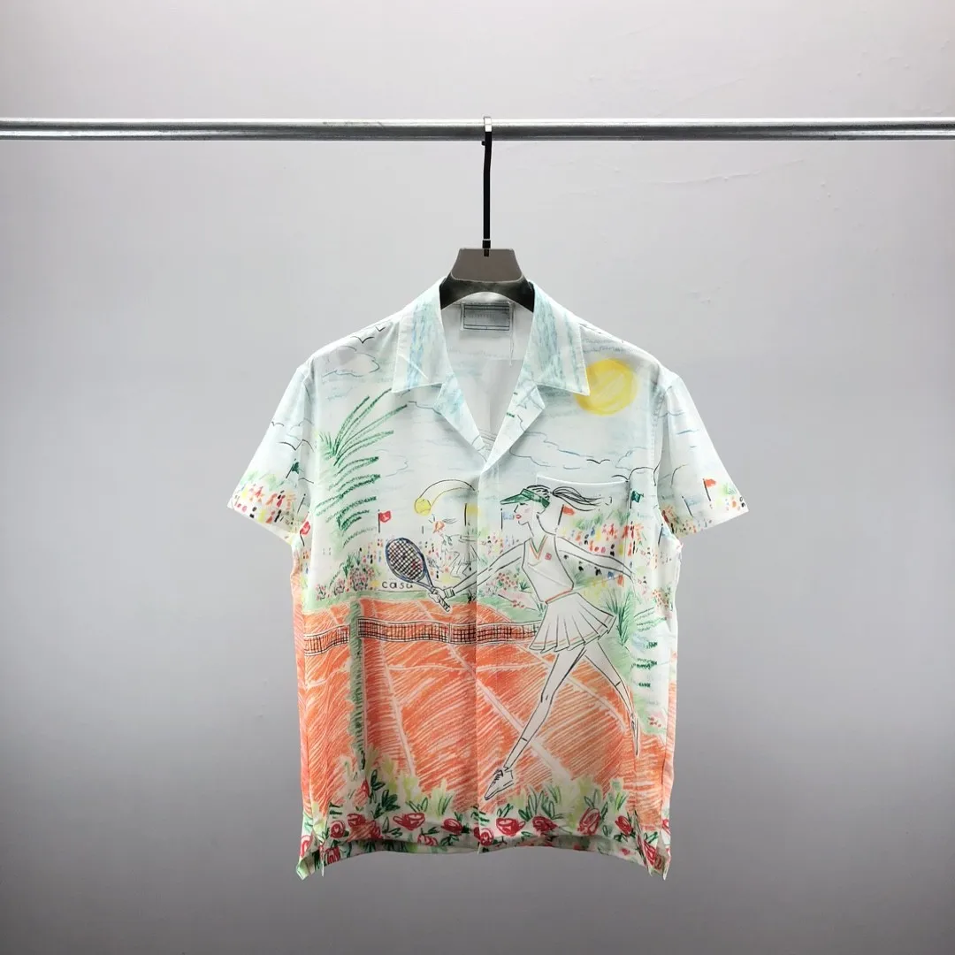 

Ummer New 3D Digital Print T-shirt Lapel Shirt Open Lining