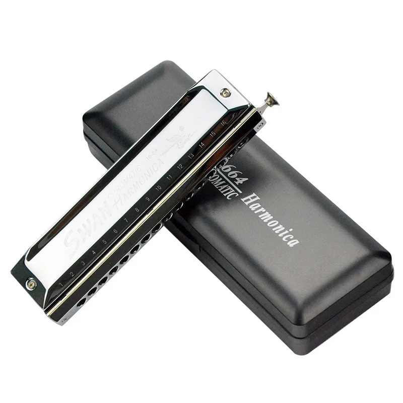 10/12/16 Holes Chromatic Harmonica C Tune Luxury Silver Professional Musical Instruments Metal Mouth Harp |