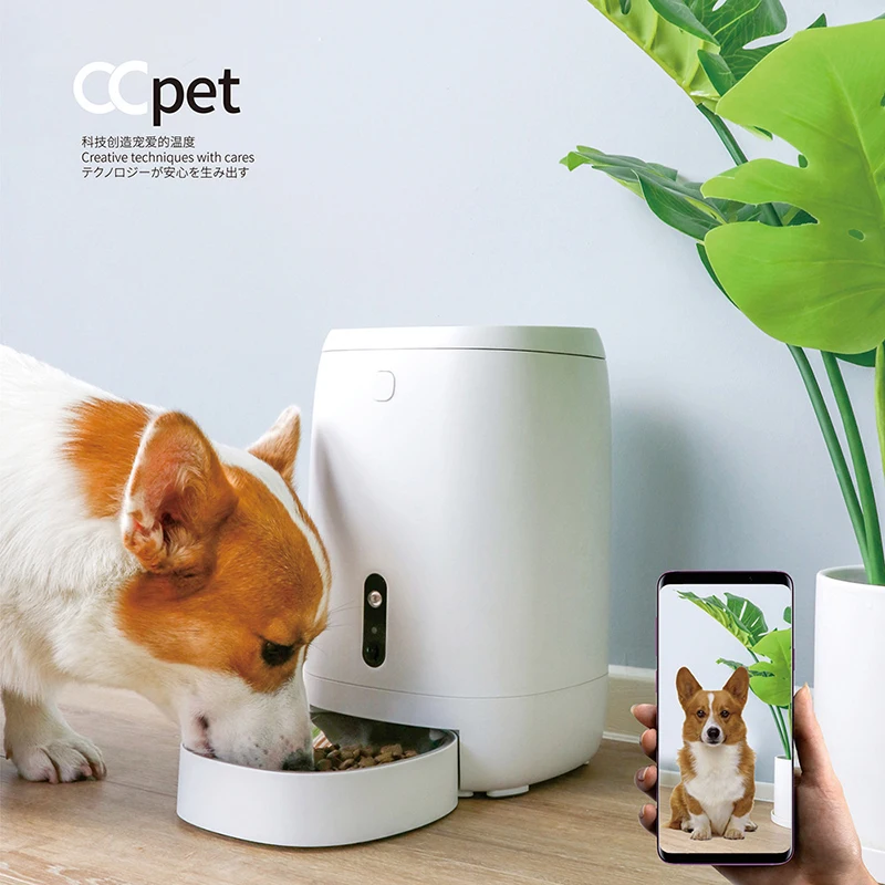 

Smart Vedio Version Automatic Dog Cat Feeder APP Remote Interactive Camera 4L WiFi Timing Voice Feeding Food Dispenser Bowl