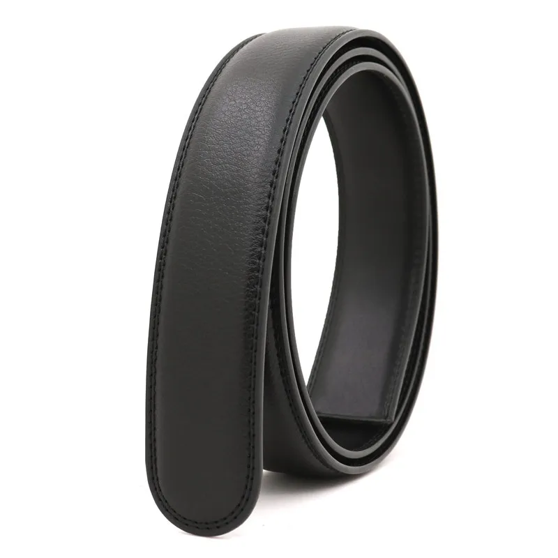 Men And Women Without Automatic Buckle Belt Body Leather Belt 3.0CM Broadband Strip High Quality Trouser Belt Soft Leather A2593