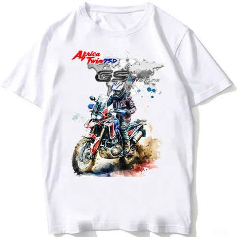 Африканская футболка Twin XRV 750 GS Adventure Motorcycle Riding Мужская футболка с коротким рукавом Mountain Moto Sport Футболка в стиле хип-хоп для мальчиков Повседневные футболки