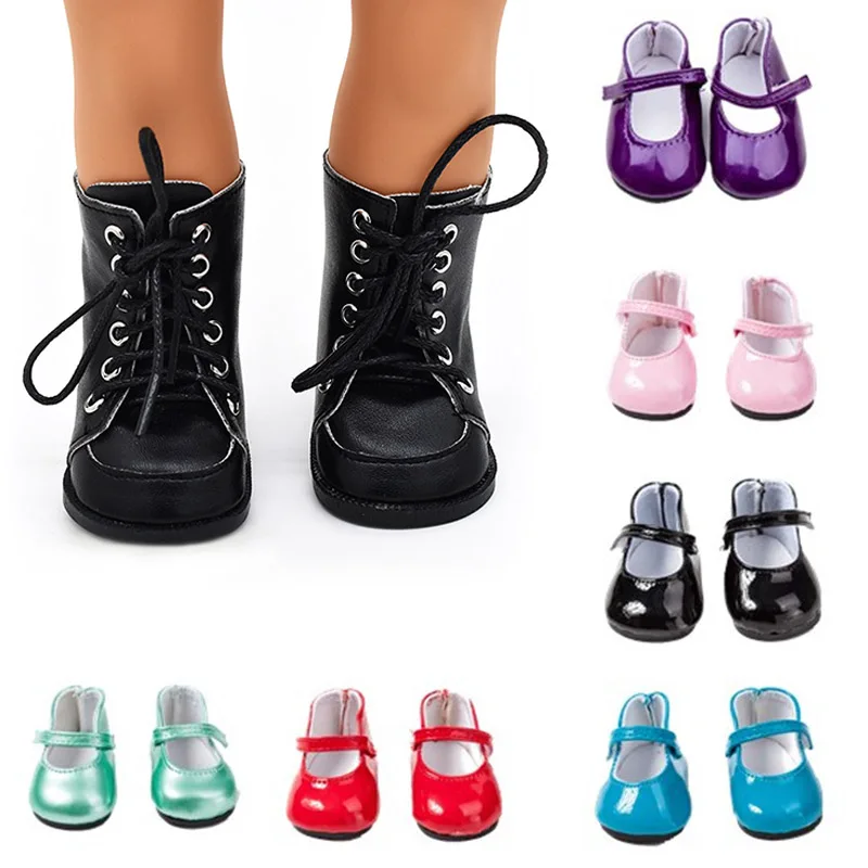 7cm Doll Shoes Doll Boots Black/Red/Gold For 18 Inch American&43Cm Baby Reborn Doll Accessories Our Generation Girl`s Toy Gift