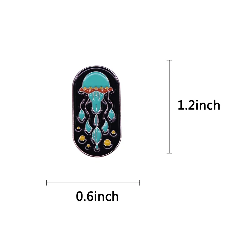 Эмалированная булавка-медуза из меди