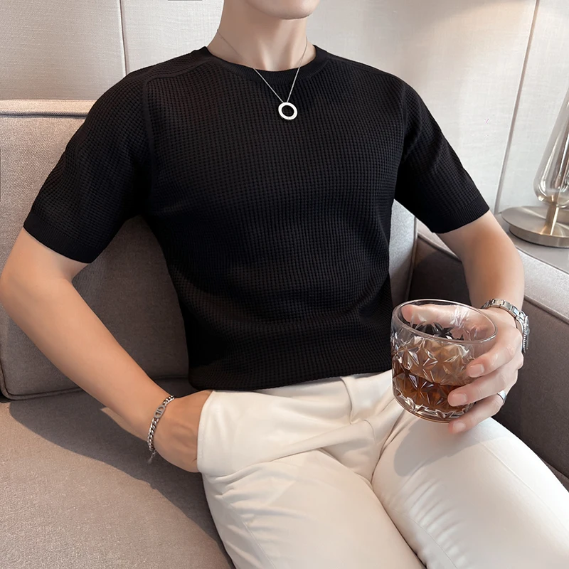 Британская осенняя новая повседневная трикотажная футболка с коротким рукавом