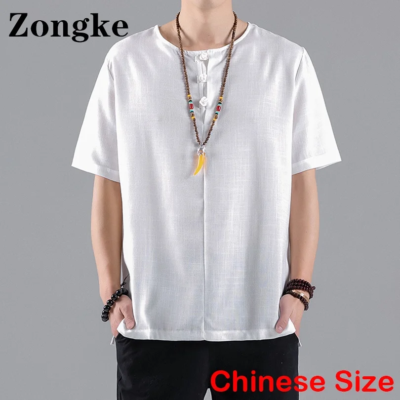 

Винтажная уличная одежда Zongke в китайском стиле, Мужская футболка большого размера, забавная рубашка, мужская одежда в стиле Харадзюку, кита...