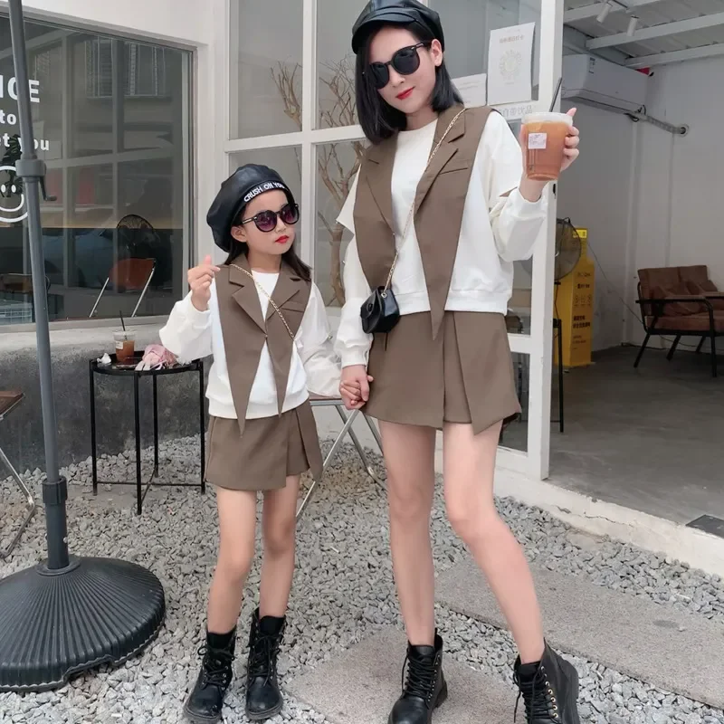 

2023 как комплект для матери и дочери, одежда для мамы и ребенка, женские деловые костюмы, одинаковая осенняя одежда для родителей и детей, наряды