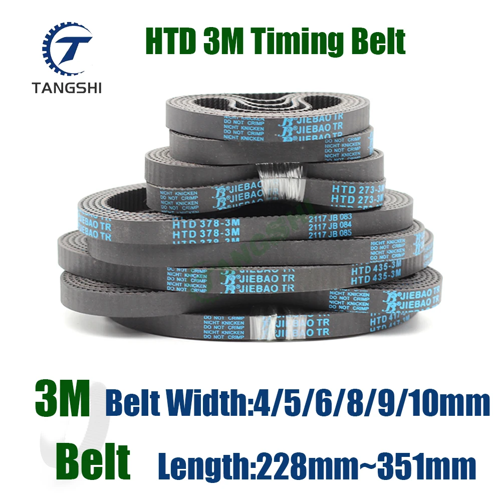 

HTD 3M Резиновый ремень ГРМ с замкнутой петлей Длина 228/231/234/237/240/243/246/249/252/255/258/261/264/267/270/273~351 мм Ширина 4–10 мм