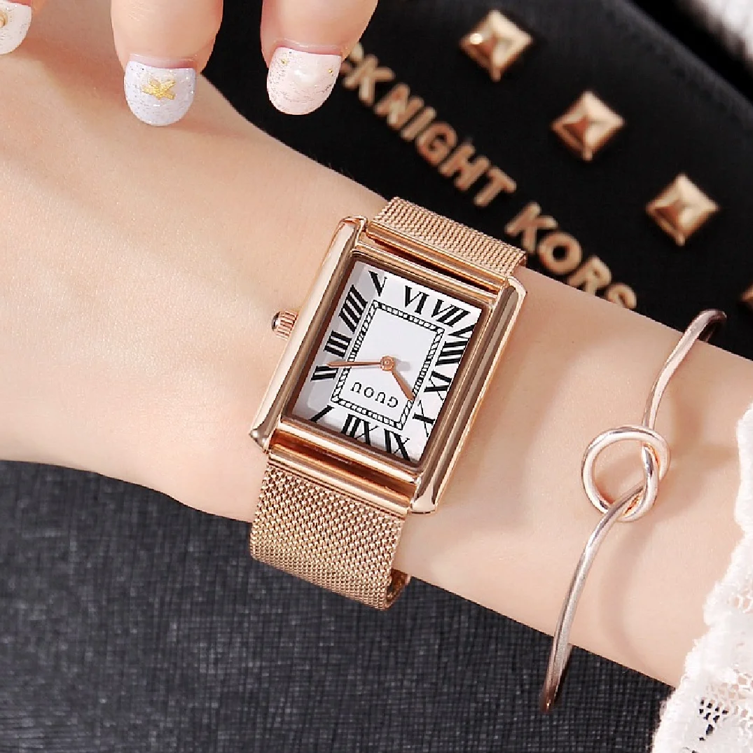 Fashion Women Watches Top Brand Luxury Wristwatch Female Simple Clock Mesh Steel Lady Quartz-watch Montre Femme Relogio Feminino