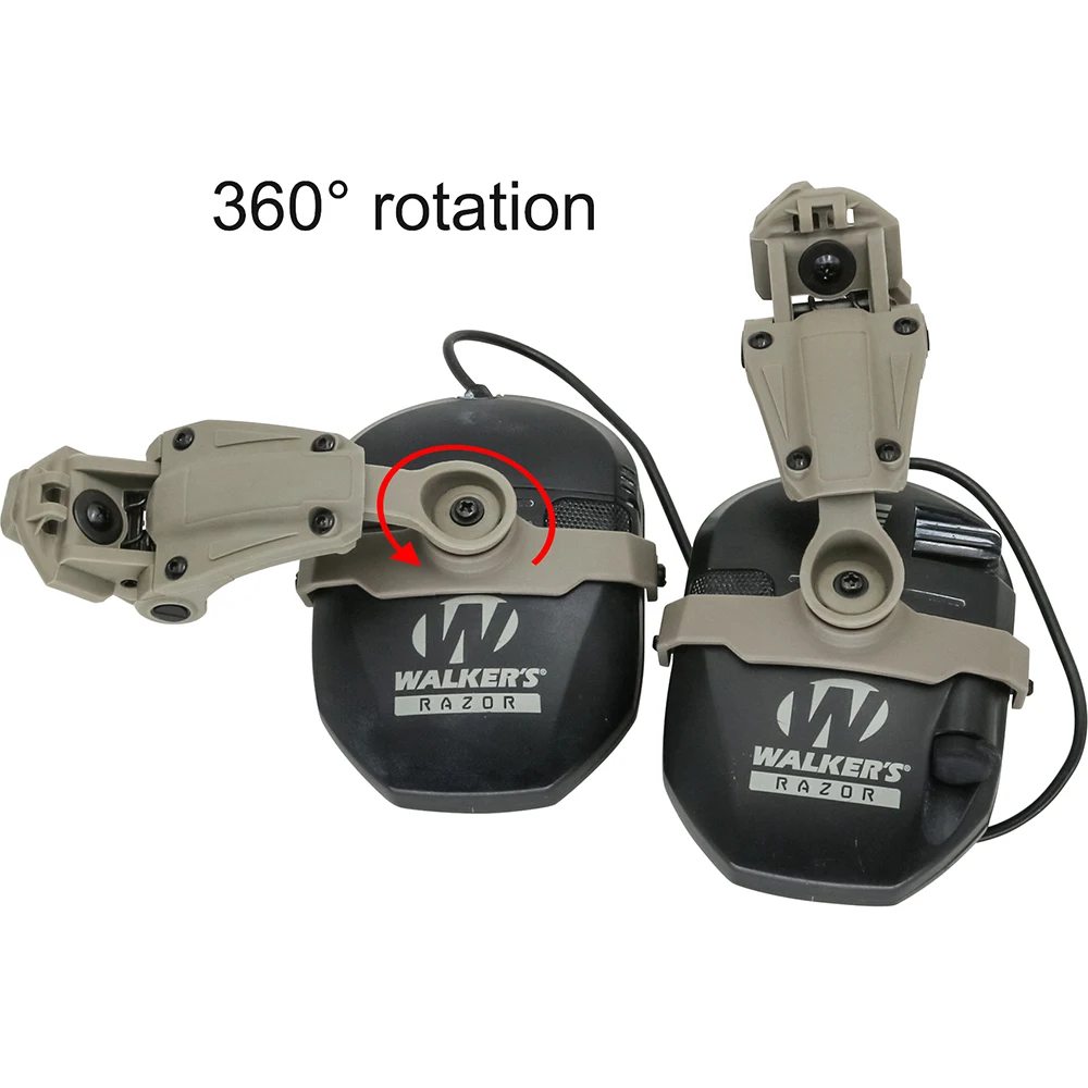 Wendy Rail Bracket Tactical Helmet ARC Rail Adapter for Walker's Razor Slim Electronic Hearing Protection Shooting Headset Ear
