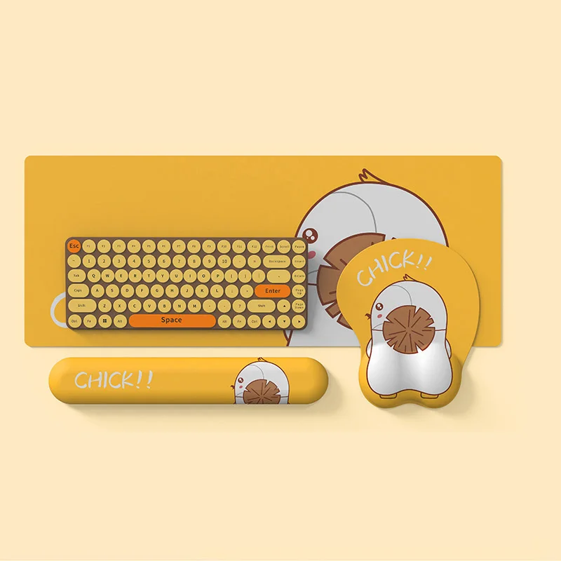

Cute Chicken Mouse Pad with Wrist Rest Silicone Gel Keyboard Wrist Pad Girl 3D Office Wrist Support Mousepad Gamer Computer