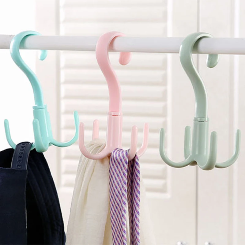 

Multifunctional Storage Bracket 360-degree Rotating Four-claw Hook Wet and Dry Towel Rack Household Clothes Shoes Sundries