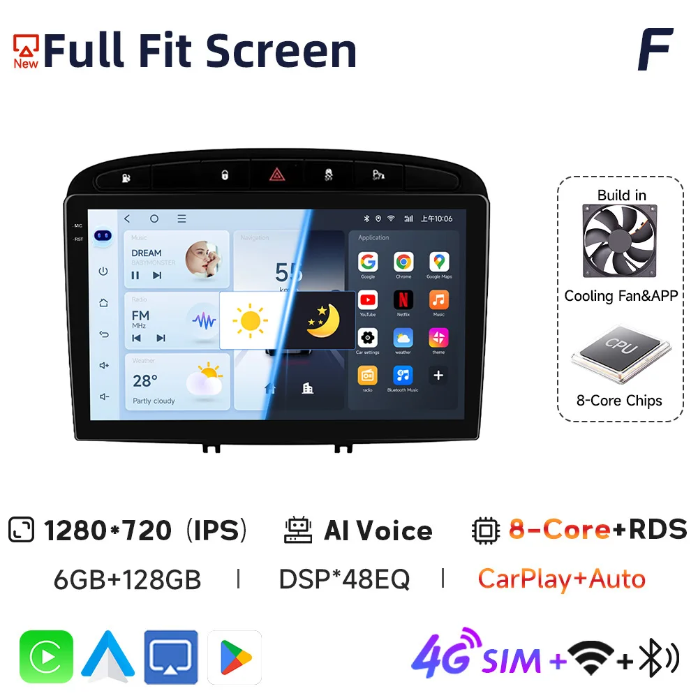 

Автомобильный радиоприемник JIUYIN для Peugeot 308 308SW 408 2012-2020 беспроводной CarPlay Android Auto автомобильные интеллектуальные системы No 2 din 2din DVD