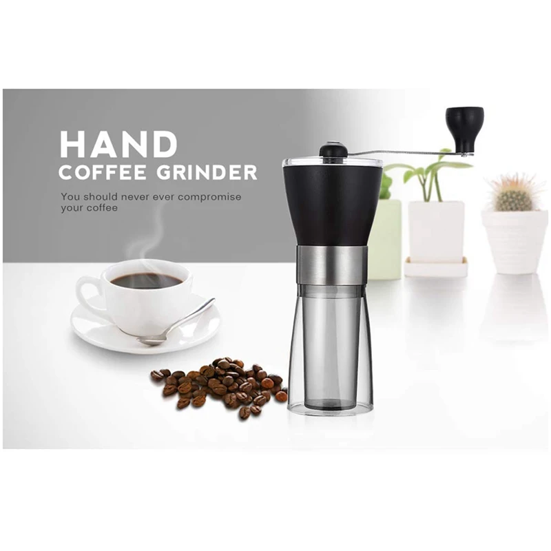 1 шт. ручная керамическая кофемолка с ручкой из нержавеющей стали