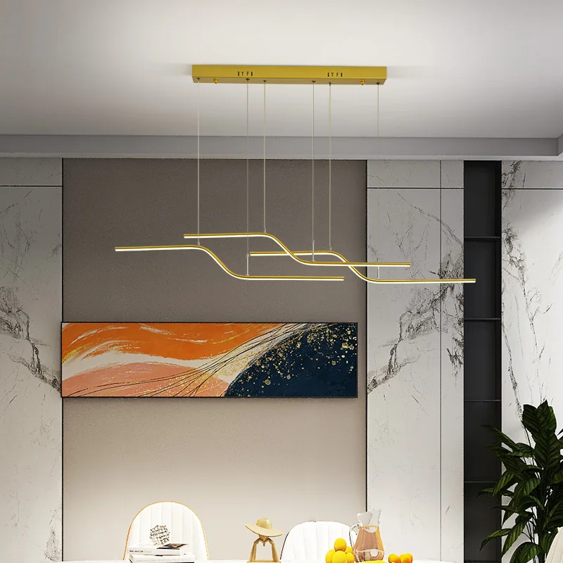 

Современные светодиодные подвесные светильники, потолочные лампы черного и золотого цвета для столовой, гостиной, кухни