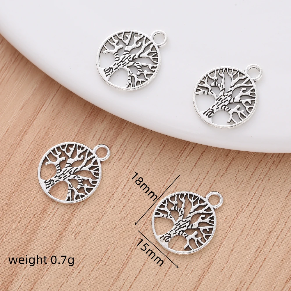 30Pcs Exquisite Fashion Vintage Tree Life Designer Charms Bracelet Women's DIY Jewelry Making Supplies Pendants Necklace Earring