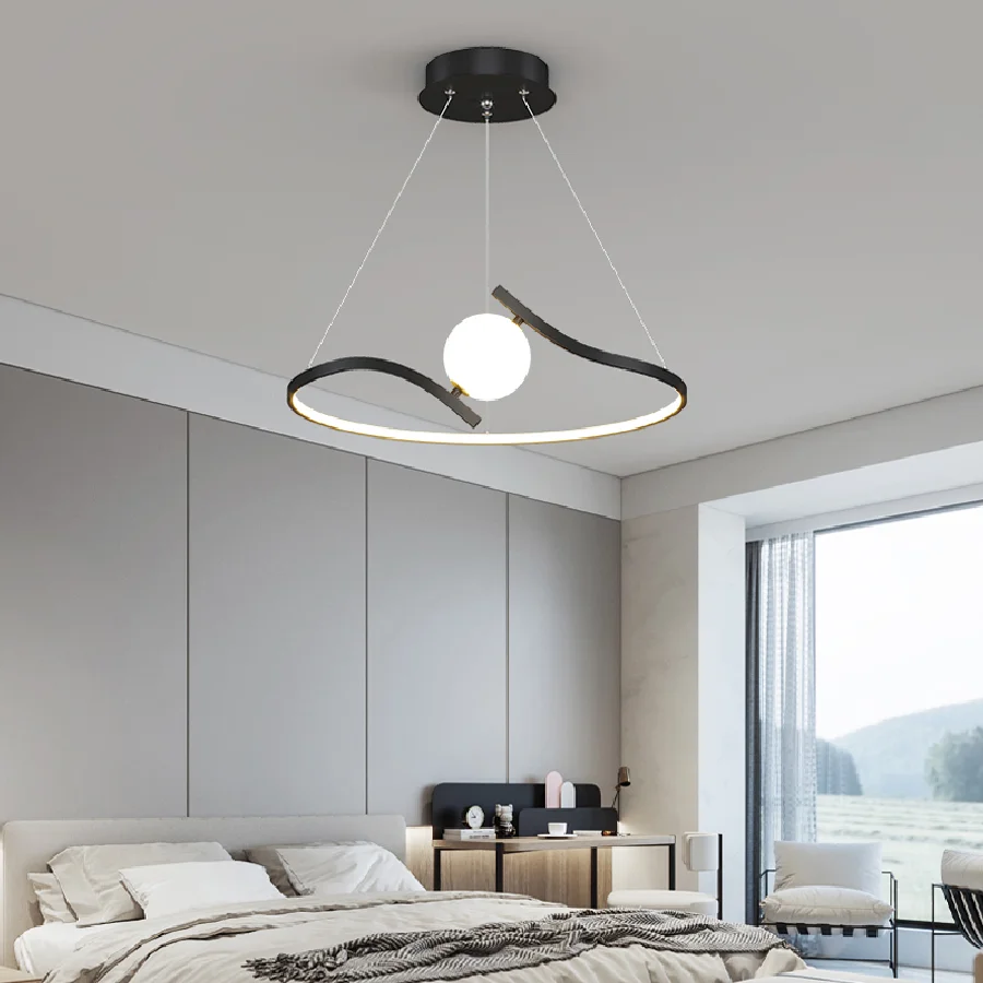 

Dining room chandelier modern minimalist led Nordic 2022 new light luxury atmosphere dining room bedroom room chandelier