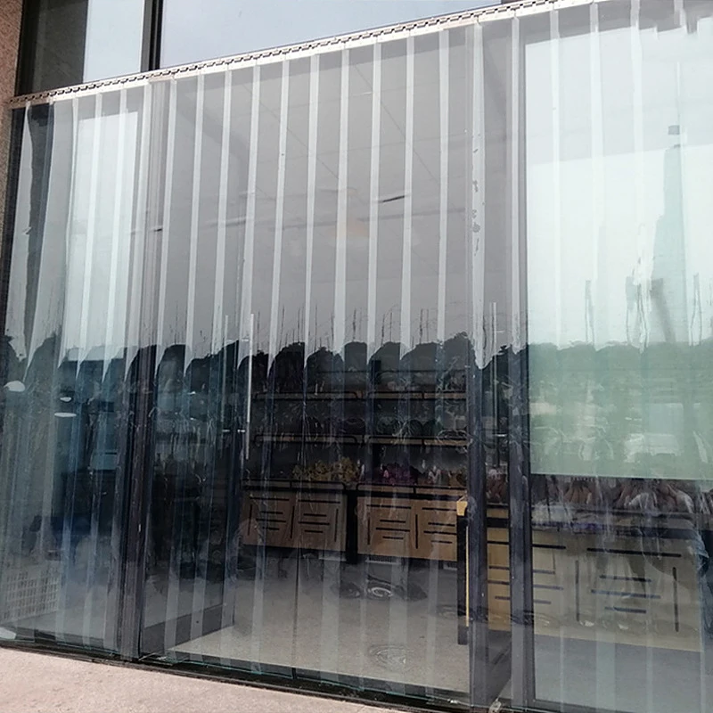 

PVC Door Curtain Warehouse Hanging Rail Screen Transparent Windproof Heat Home Window Door Screen Soft Glass Curtain