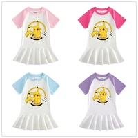 anime pokemon kawaii pikachu childrens print cartoon fashion summer dress childrens clothing girls gifts birthday clothing