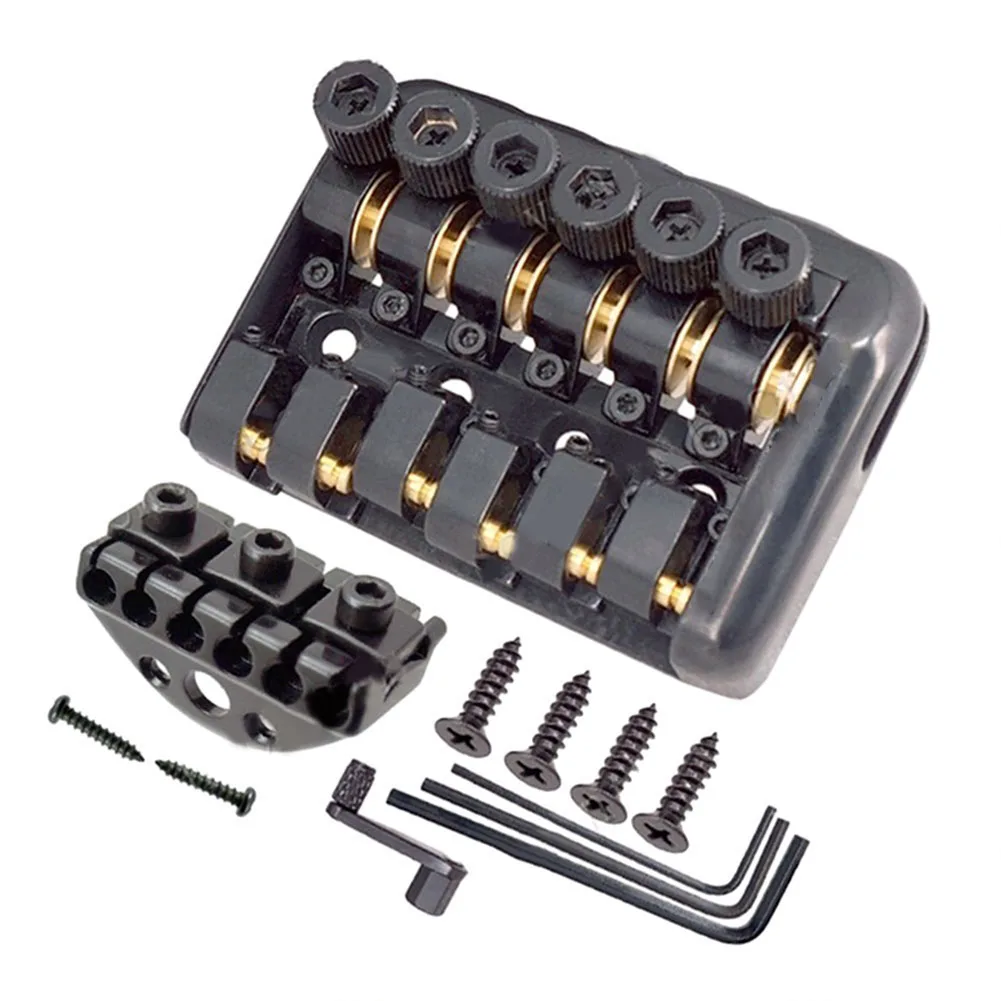 

6String Fixed Bridge Saddle Headless Electric Guitar Bridge Tailpiece With Parts Guitar Parts Musical Instruments