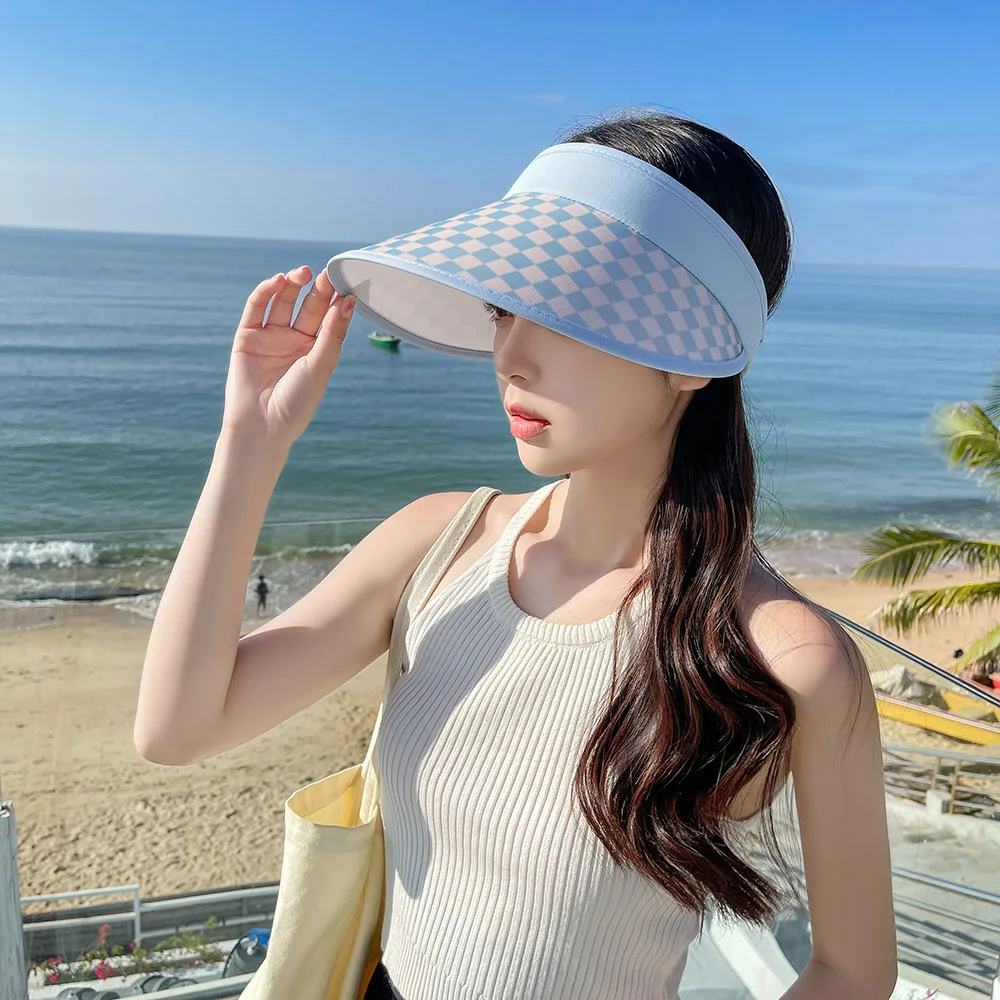 

2022 Black glue sunscreen cap Straw hat brim Empty top cap Women's hat beach hat visor cap bow hats for women beach hats women