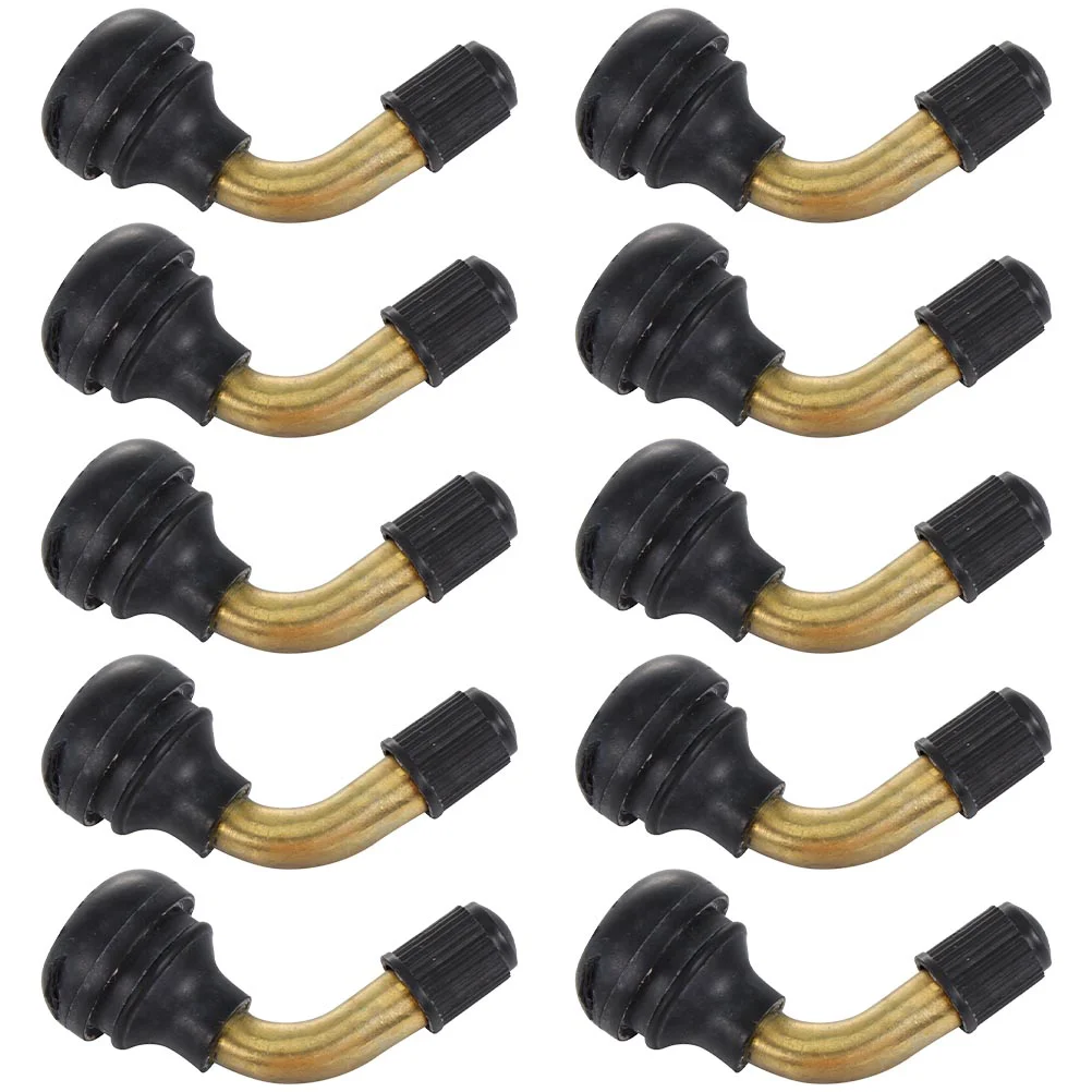 

10 Pcs Vacuum Tire Valve Valves Extension Stem Stems Adapter Bent Universal Car Extender Bike Motorcycle Extenders