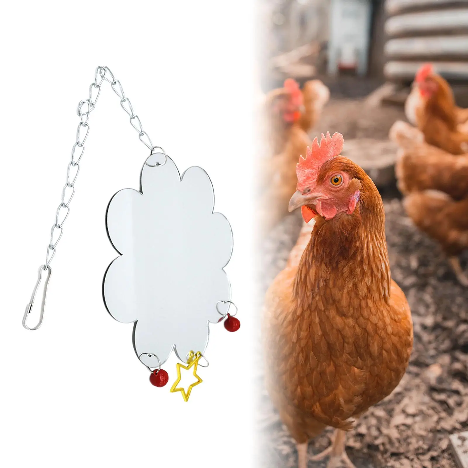 

Детская куриная зеркальная игрушка с колокольчиками
