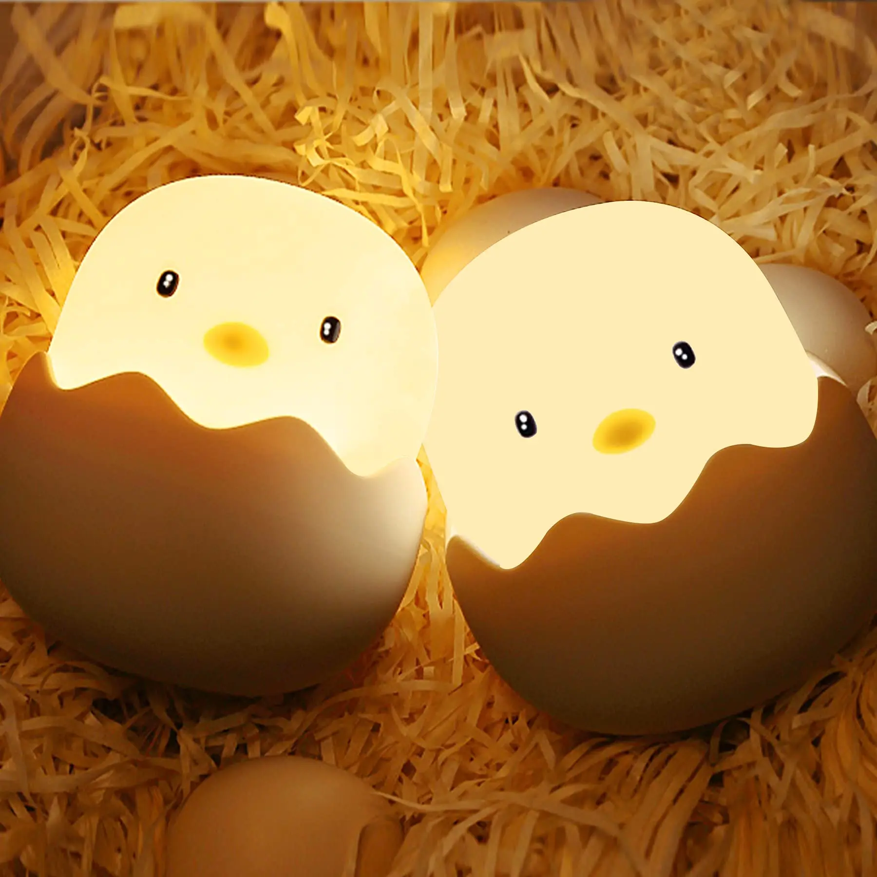 Bedroom Night Lamp Decoration Led Children Night Light For Kids Soft Silicone USB Rechargeable Home Decor Animal Chick Touch
