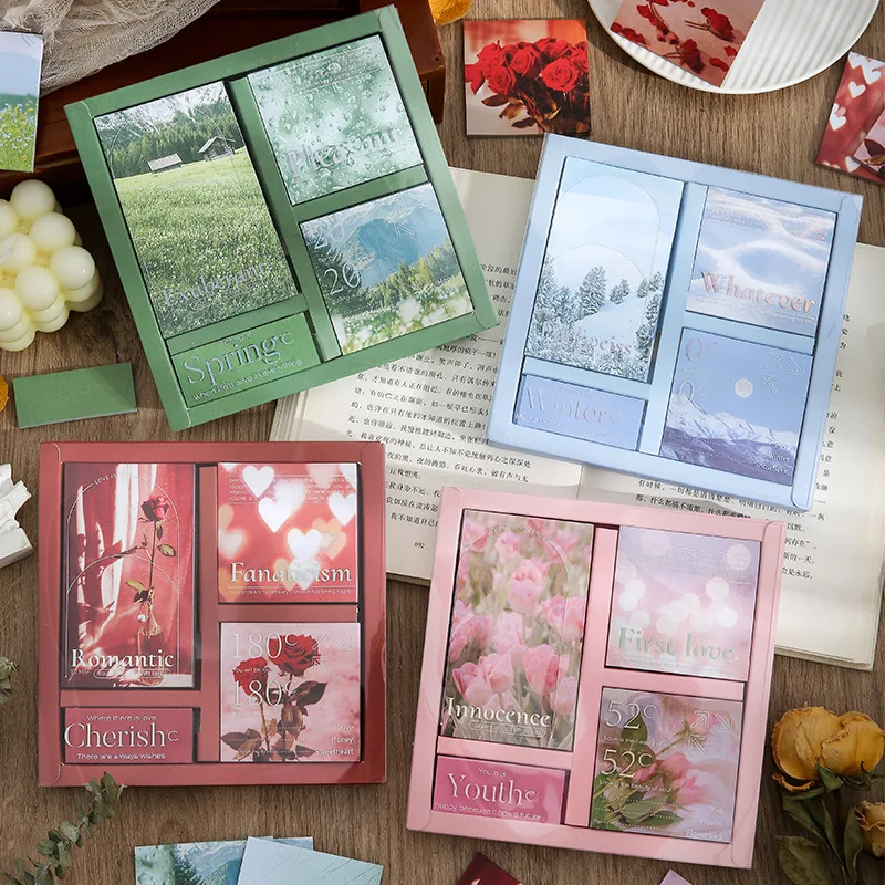 

480 Sheets The Temperature of Life Fresh Nature Scenery Sticky Notes Box for Planners Reminders Home Office School Supplies