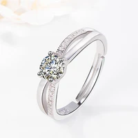 2022 new fashion sterling silver s925 open diamond ladies ring korean version trend exquisite engagement ring