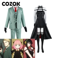 cozok anime spy x family costume loid forger yor forger cosplay costume suit dress skirt adult men dresses uniform outfit