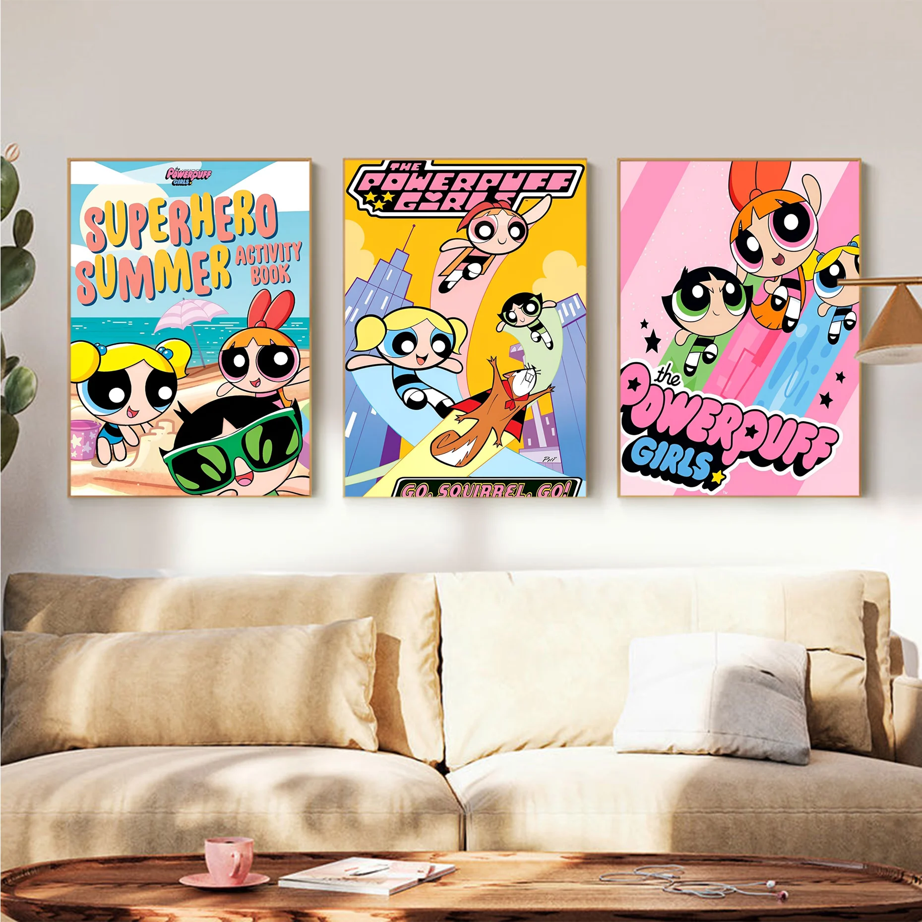 

The-P-Powerpuffs Cartoon Girls Poster Classic Anime Poster Waterproof Paper Sticker Coffee House Bar Room Wall Decor