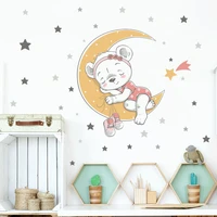 kids room decor wall stickers cute sleeping bear sticker for baby room nursery wall decor removable vinyl art murals for home