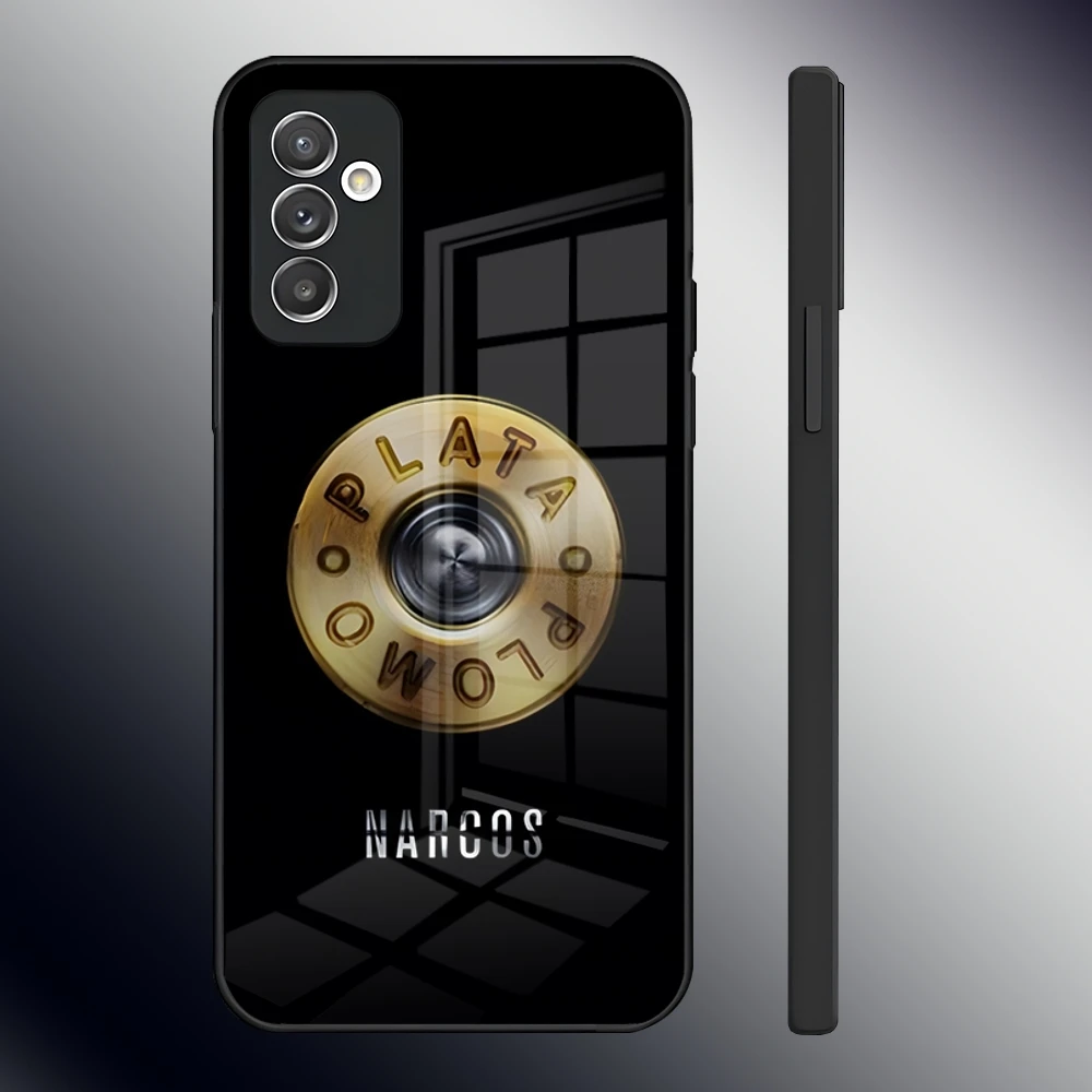 Фото Plata O Plomo Narcos Pablo Escobar Чехол для телефона Samsung S24 Ultra S23 S22 S20 Fe S21 Plus A54 A34 A24 A53 A13 A16 Стеклянный чехол №4