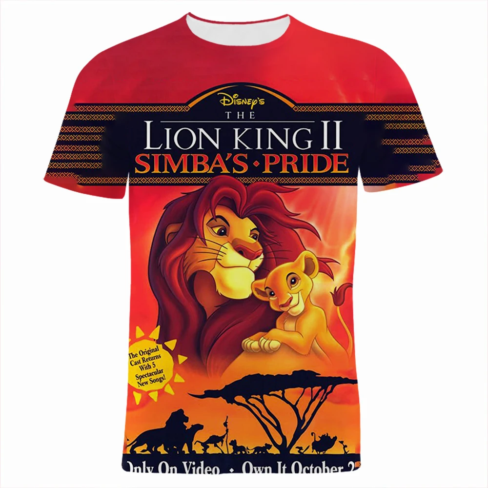 

Quick Dry T-shirt Disney Movie Lion King Simba 3D Printed Children's Fashion Harajuku Boys Girls Neutral Crewneck Short Sleeve