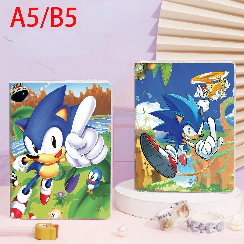 New Cartoon Notebook Sonic The Hedgehog High-value Peripheral A5 Super Cute Children's Student Stationery Rubber Sleeve Notepad images - 6