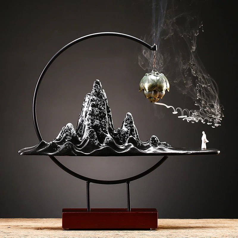 

Creative Back Flow Incense Burne Chinese Sandalwood Aroma Diffus Ceram Air Freshen Insence Burner Brule Parfum Office Decor