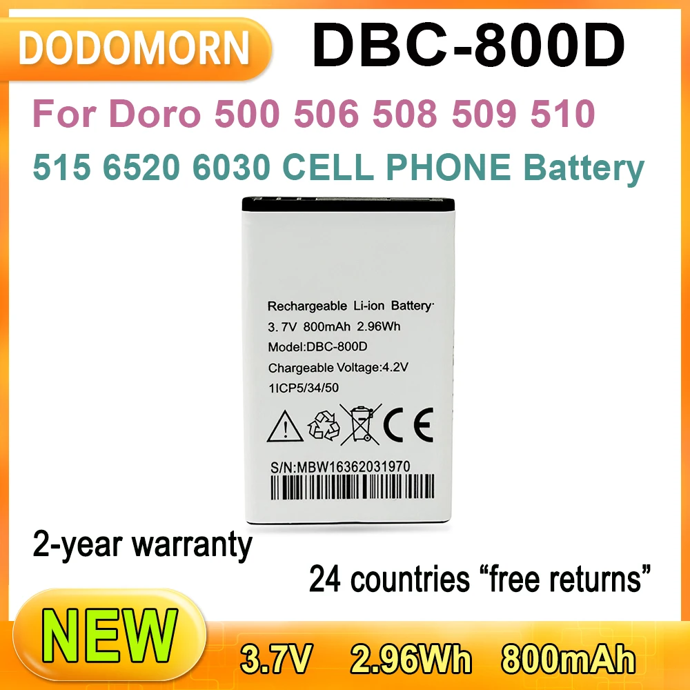 Новый аккумулятор DBC-800D для Doro 500 506 508 509 510 515 6520 6030 серии высокое качество гарантия
