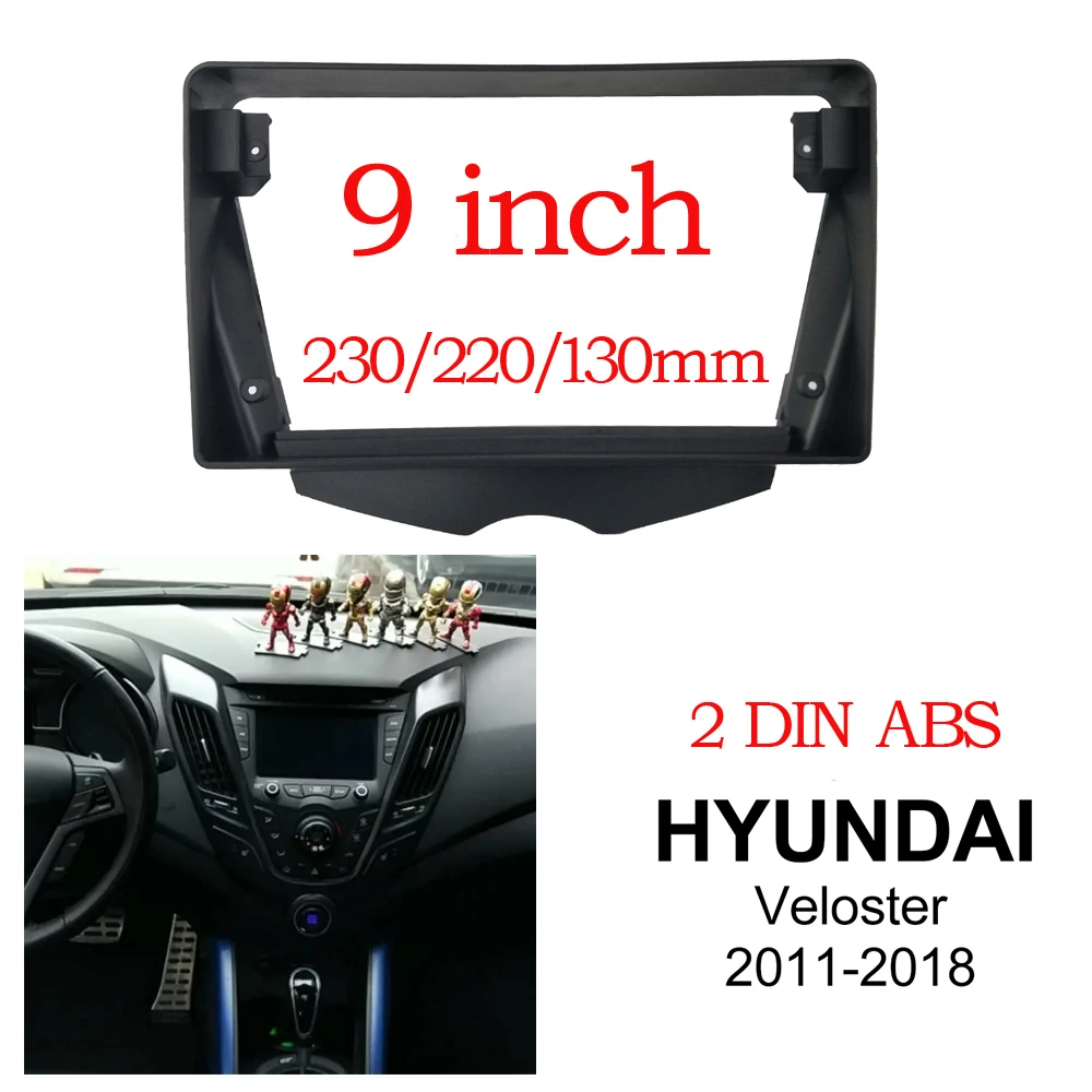 

9 Inch Car Fascia For Hyundai Veloster 2011-2018 Stereo Fascias Panel canbus cable Dash Installation Double Din car DVD Frame