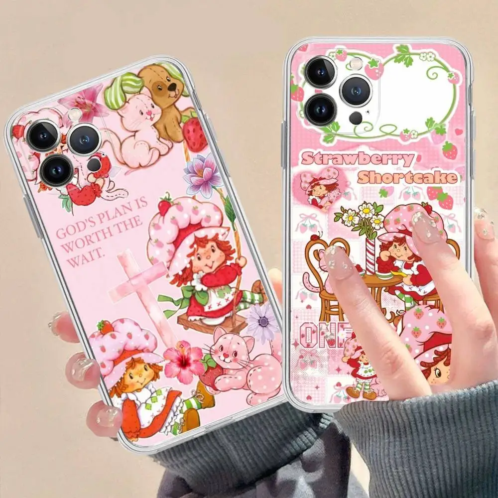 Чехол для телефона S-Strawberry-shortcake Girl для iPhone 17 16 15 14 13 12 11 Pro Max Plus, высококачественный силиконовый. (art.: 3920dcee2e561) - 3920dcee2e561