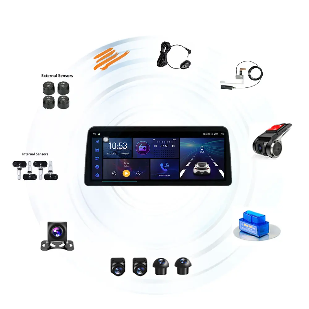 Автомагнитола для AHD камеры заднего вида USB DVR 360 камера TPMS OBD инструменты