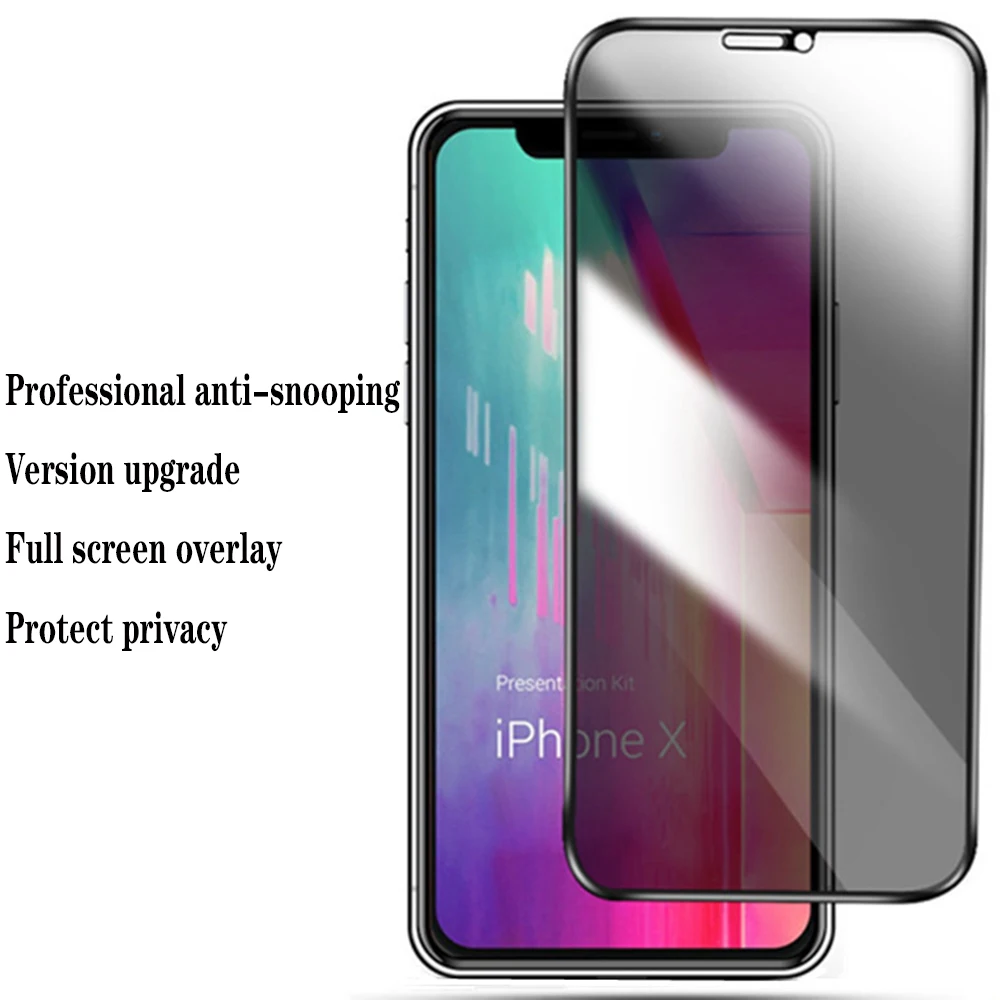 

For iPhone 7 8 SE2 x xs 11 12 13 14 Plus mini pro Max Anti-peeping film Apple phone toughened glass film anti-fall anti-peeping
