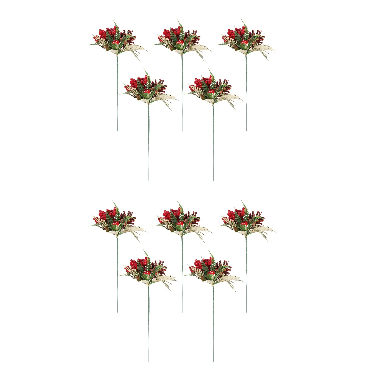 

10 Pcs Christmas Berry Picks Christmas Branch Wreath Pick Artificial Berry Stems Diy Christmas Wreath
