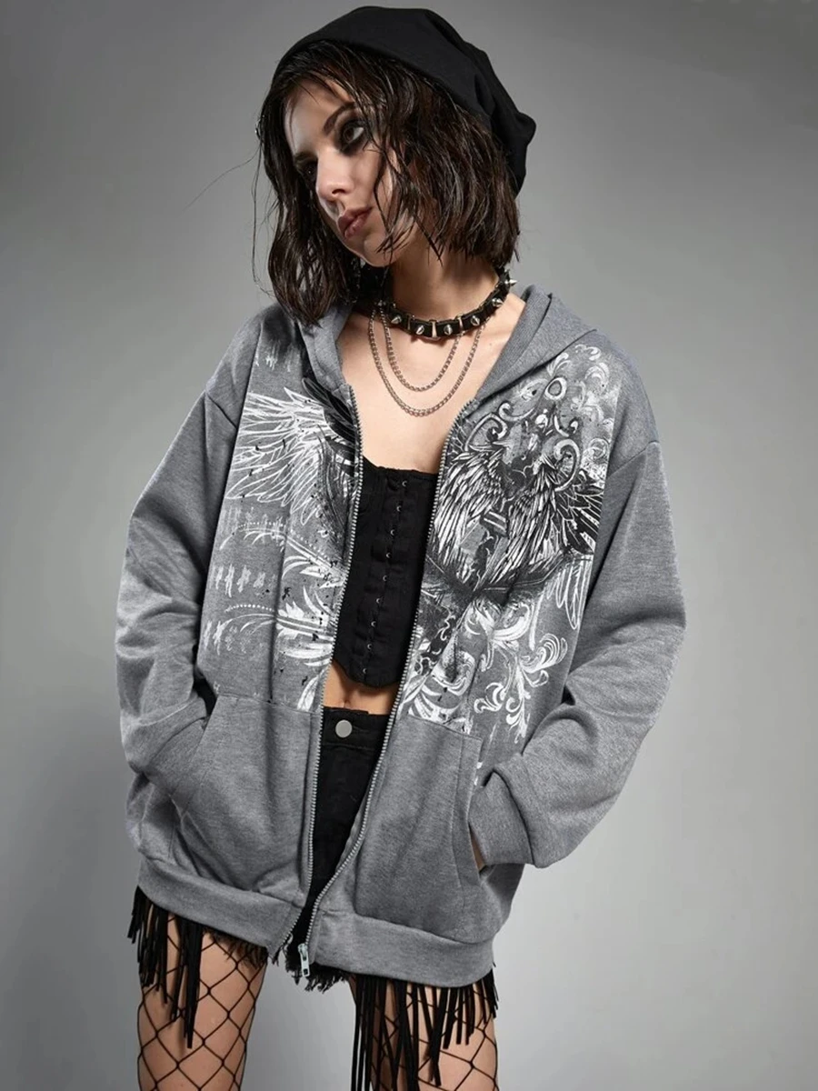 Женский свитшот с капюшоном на молнии длинным рукавом